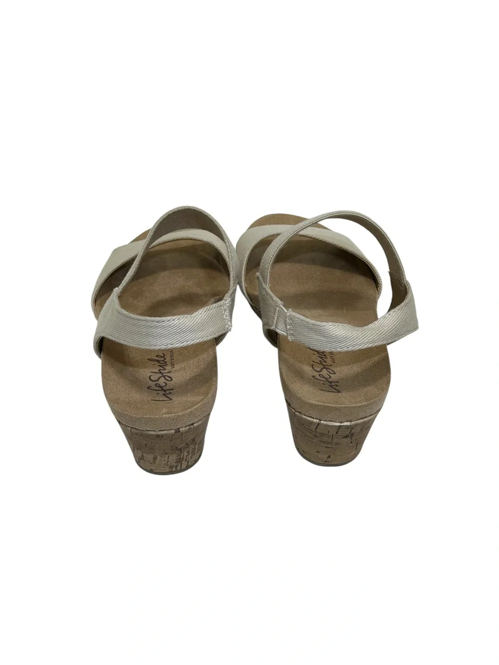 Life Stride Women's Size 7 W US Sandals Synthetic Beige Wedge Maldives 903550